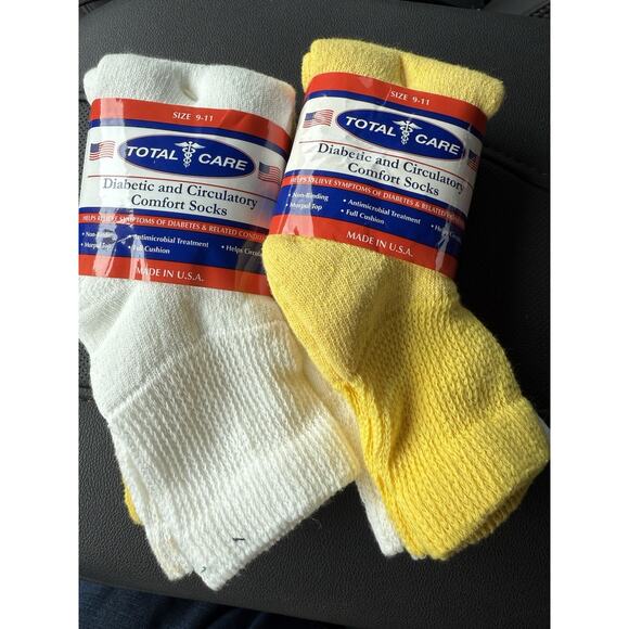Total Care Diabetic And Circulatory Socks Size 9-11 2 Packs Made In USA - Picture 1 of 2